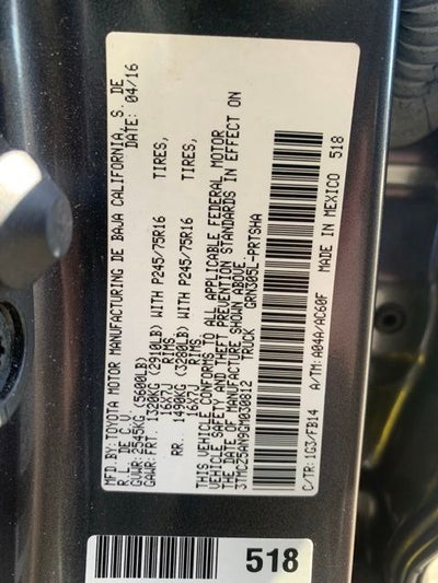 2016 Toyota Tacoma SR V6