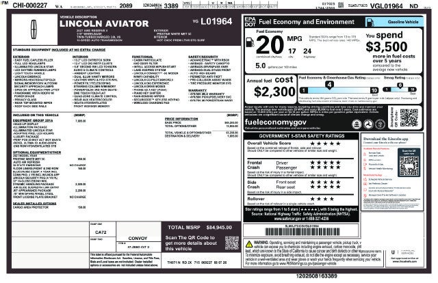 2027 Lincoln Aviator Reserve
