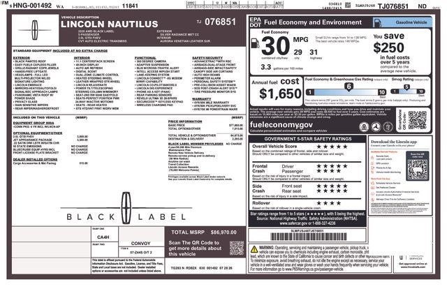 2026 Lincoln Nautilus Hybrid Black Label