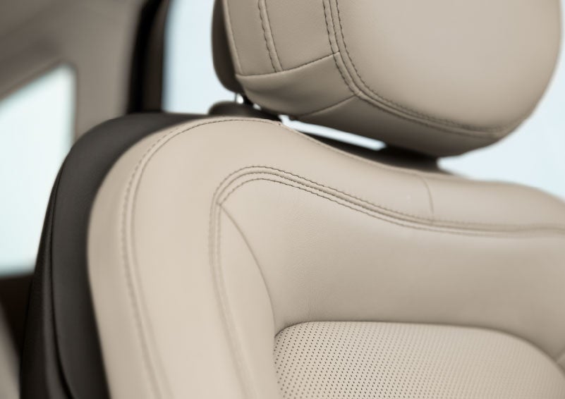 Fine craftsmanship is shown through a detailed image of front-seat stitching. | Korum Lincoln in Puyallup WA
