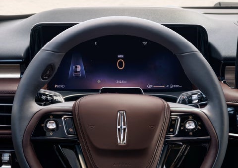 The driver’s information cluster display behind the steering wheel is shown. | Korum Lincoln in Puyallup WA